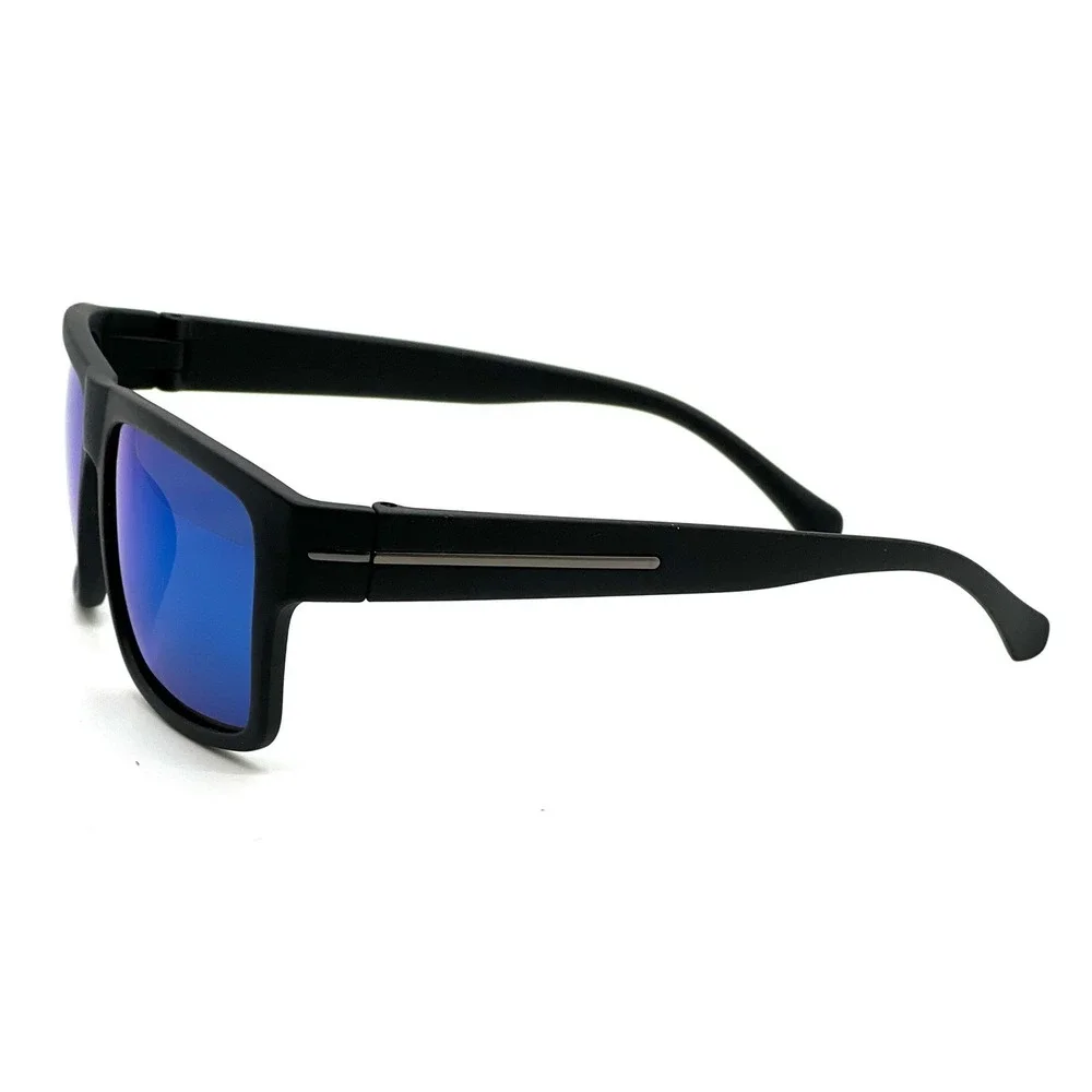 Polarized Sunglasses Men Driving Fishing Square Frame Blue Mirror Lens Gafas New